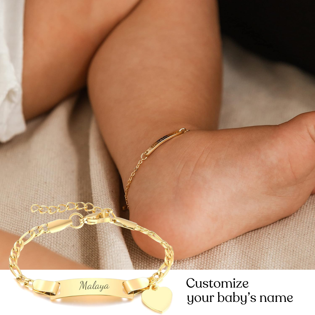 Personalized Anklet:18k Gold Plated Stainless Steel